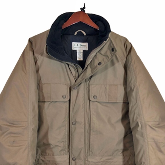 L.L.Bean Khaki Utility Parka Men's Size L - Picture 3 of 5